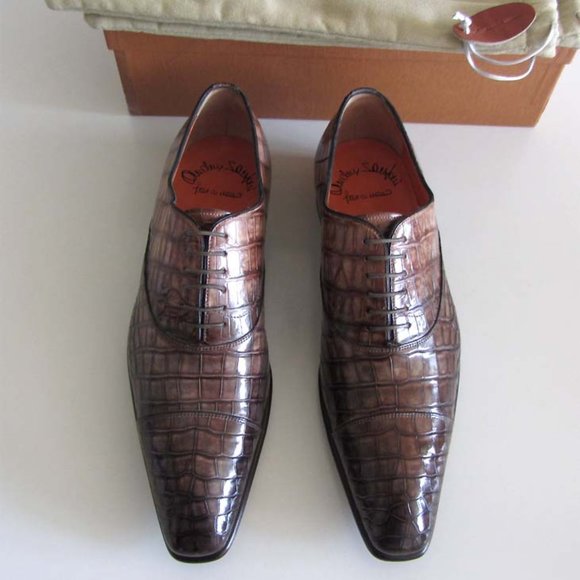 new SANTONI FAM Alligator cap-toe shoes 9 F 10 US main image 4